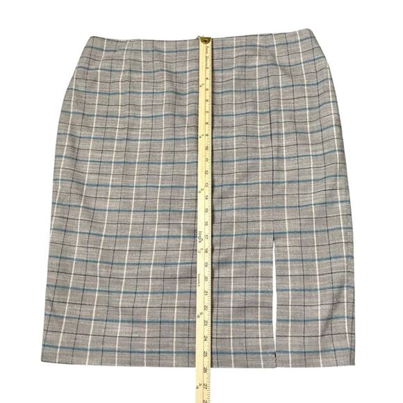 Tahari ASL Plaid Skirt Womens Size 18 Tan Black Turquoise Lined Career Work NWT - Picture 10 of 12